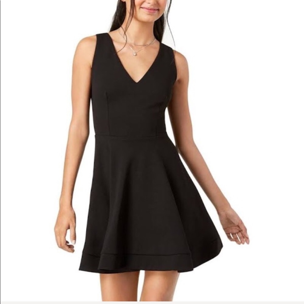 B. Darlin Womens Juniors Tie Back Dress Black-1/2